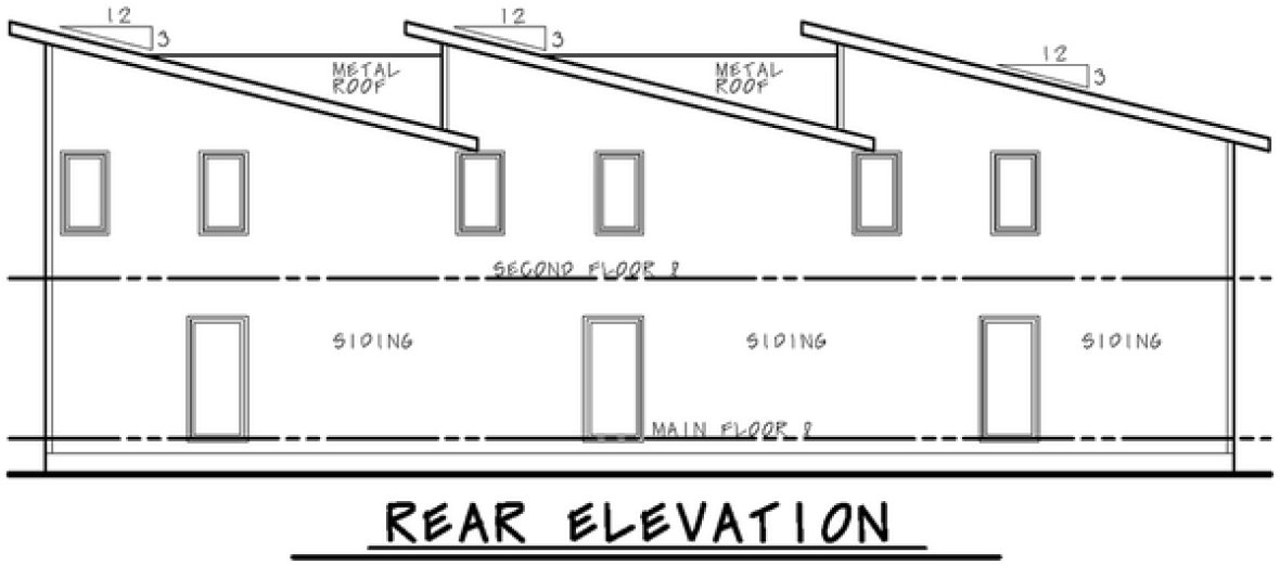 Rear Elevation for House Plan #151383