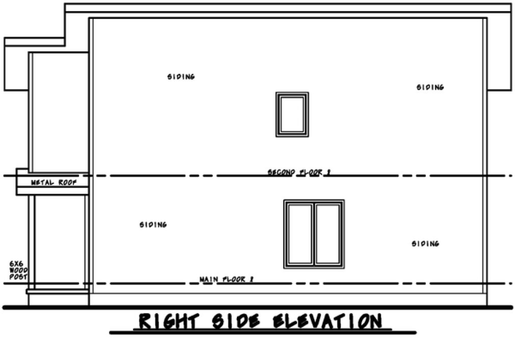 Right Elevation for House Plan #151383