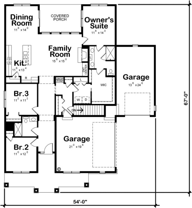 Main Floor Plan for House Plan #159571