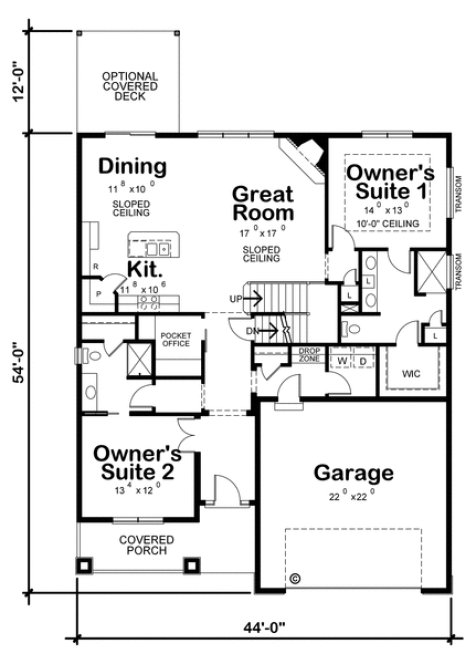 Main Floor Plan for House Plan #152322