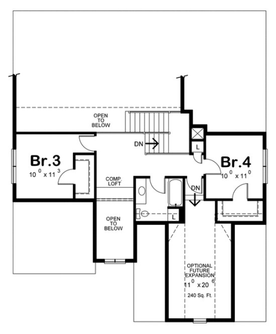 Second Floor Plan for House Plan #152322