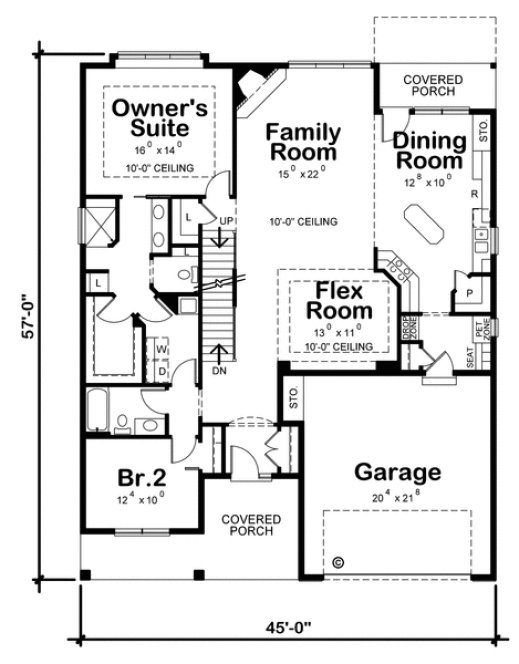 Main Floor Plan for House Plan #153112