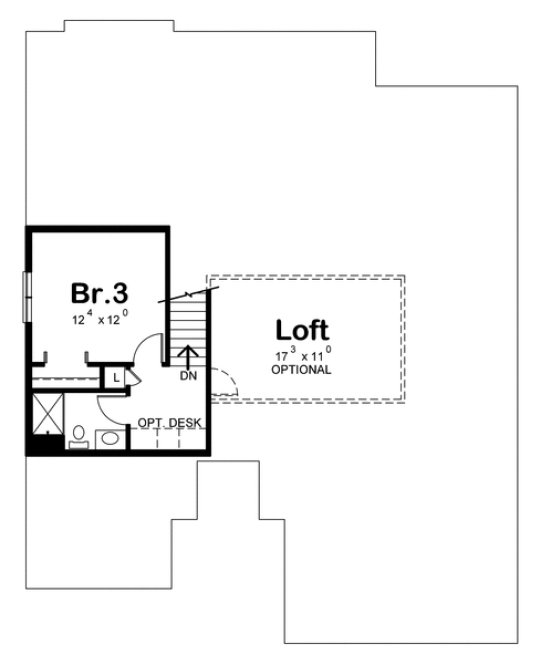 Second Floor Plan for House Plan #153112