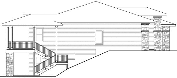 Left Elevation for House Plan #349752