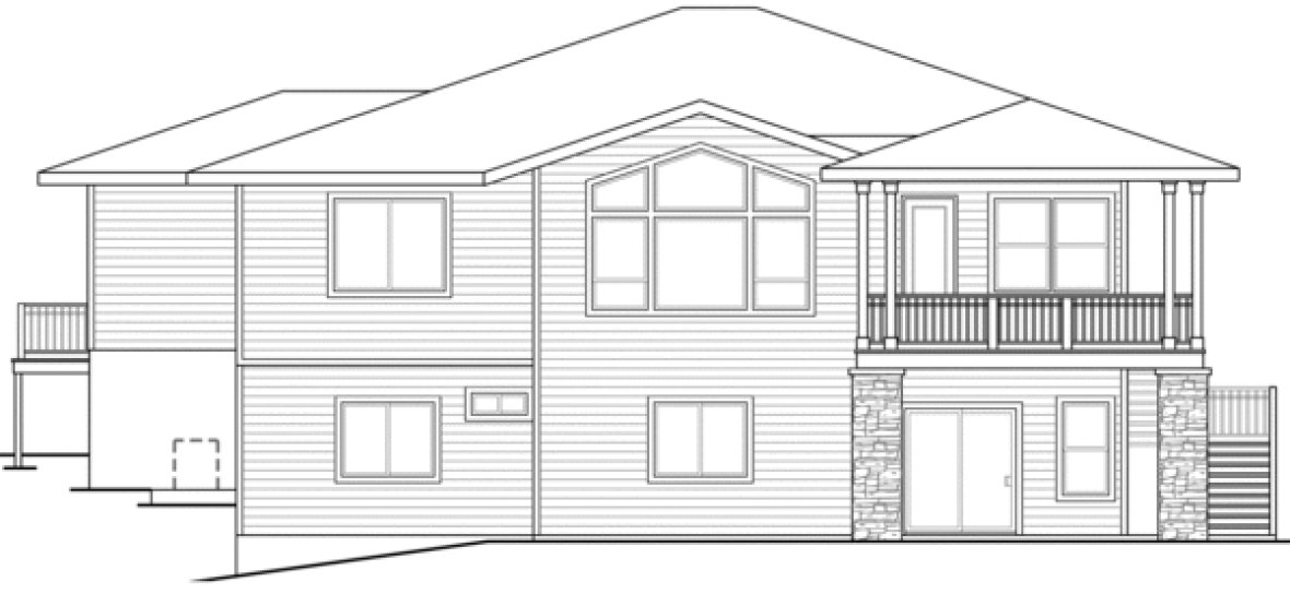 Rear Elevation for House Plan #349752