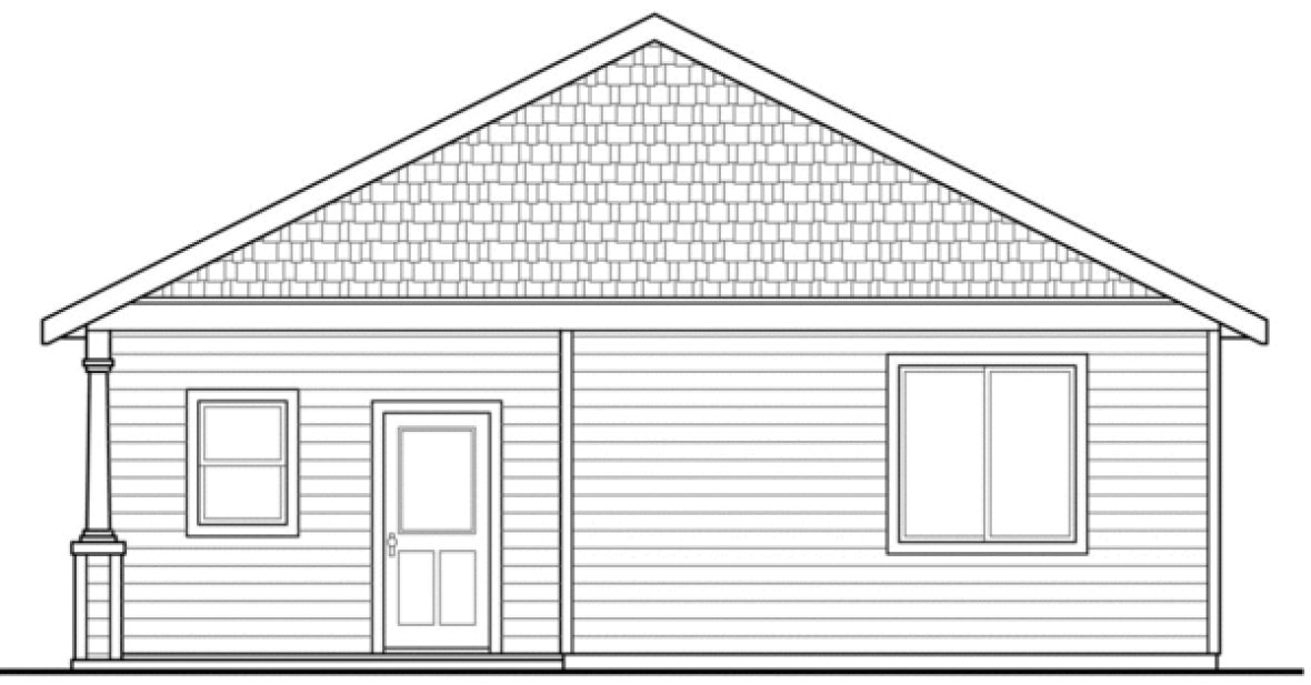 Rear Elevation for House Plan #345721