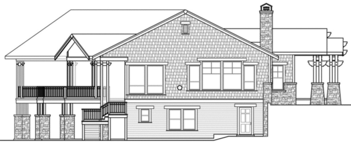 Left Elevation for House Plan #347914