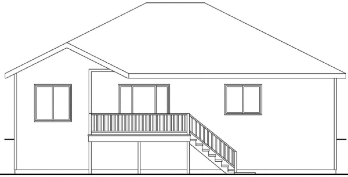 Rear Elevation for House Plan #347641