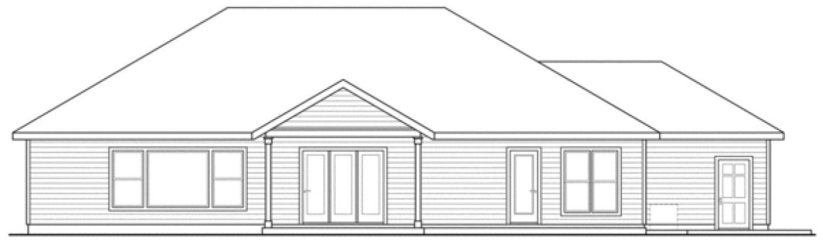 Rear Elevation for House Plan #346132