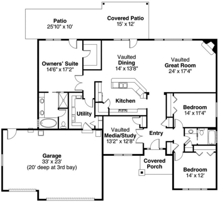 Main Floor Plan for House Plan #346132