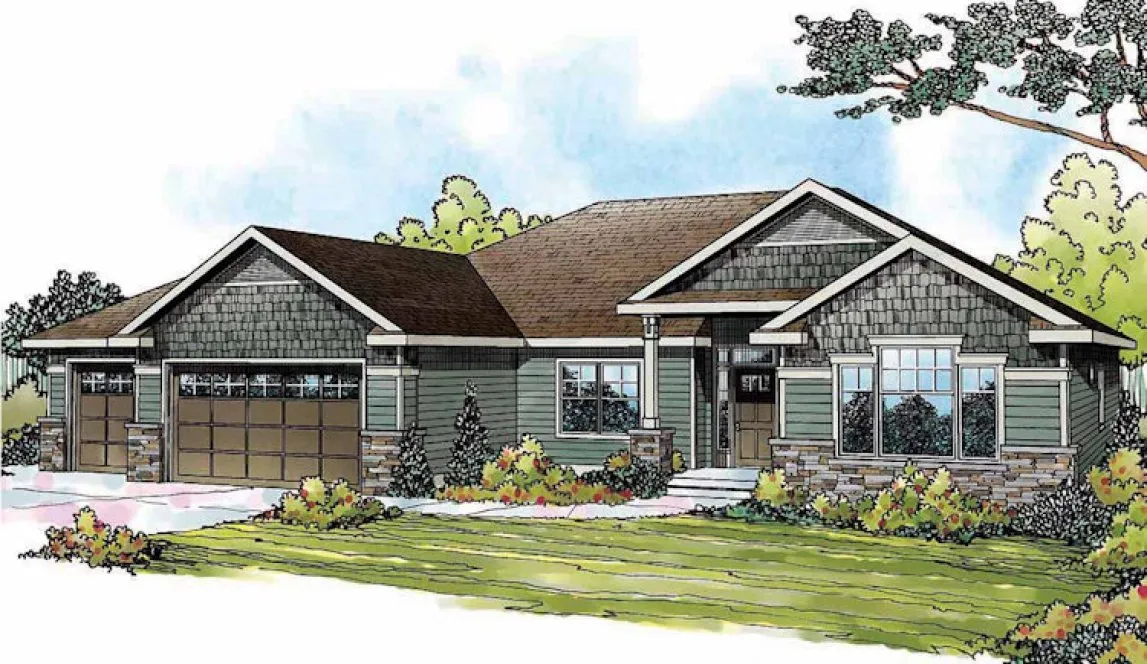 Full Rendering for House Plan #346132