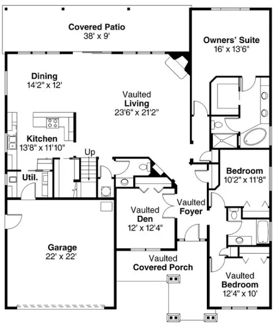 Main Floor Plan for House Plan #349132