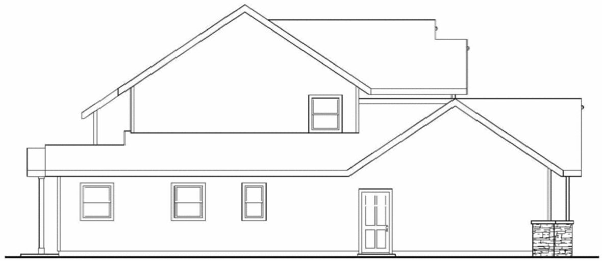 Left Elevation for House Plan #343692