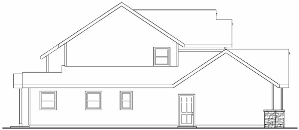 Left Elevation for House Plan #343692