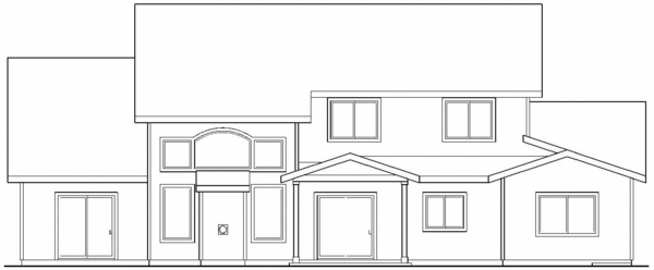 Rear Elevation for House Plan #343692