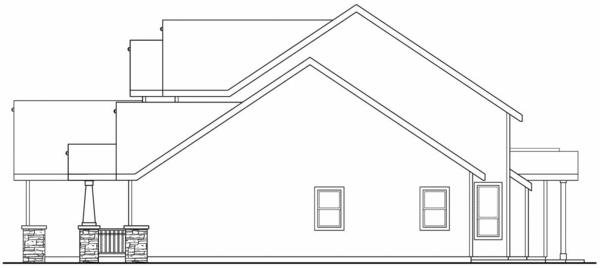 Right Elevation for House Plan #343692