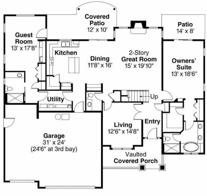 Main Floor Plan for House Plan #343692