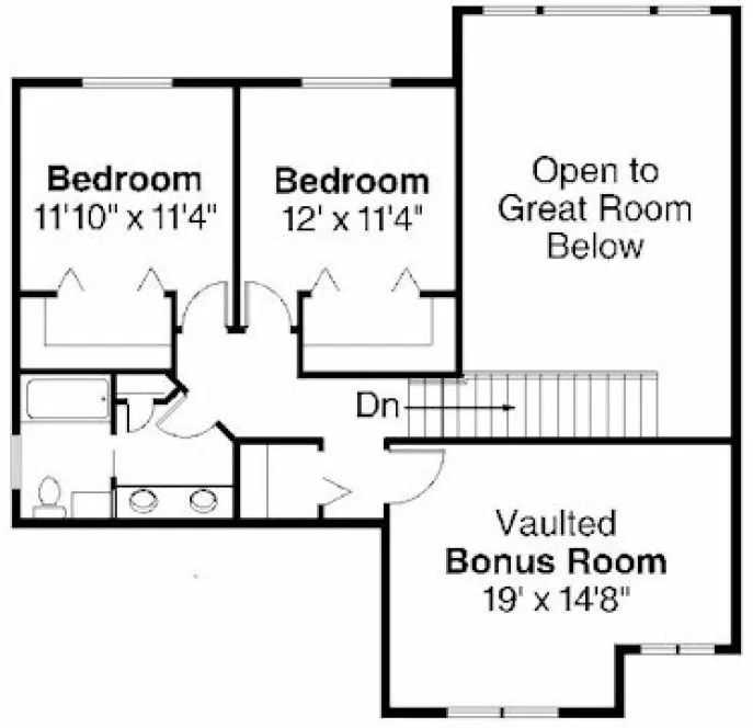 Second Floor Plan for House Plan #343692