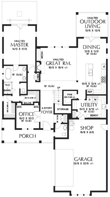 Main Floor Plan for House Plan #320942