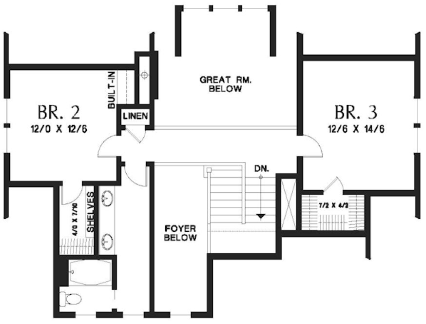 Second Floor Plan for House Plan #320942