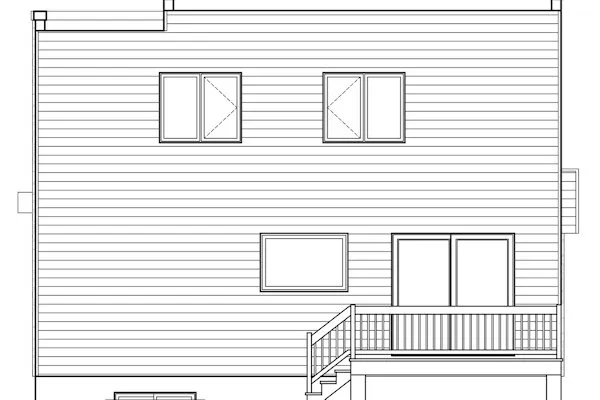 Rear Elevation for House Plan #147073