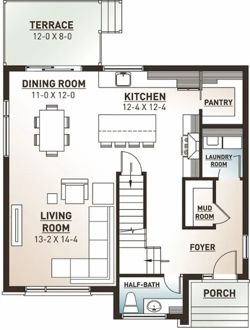 Main Floor Plan for House Plan #147073