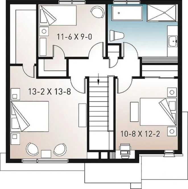 Second Floor Plan for House Plan #147073