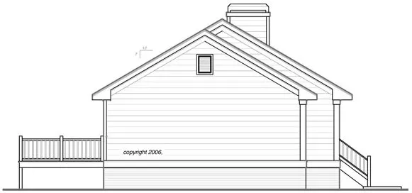 Left Elevation for House Plan #121022