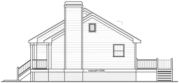 Right Elevation for House Plan #121022