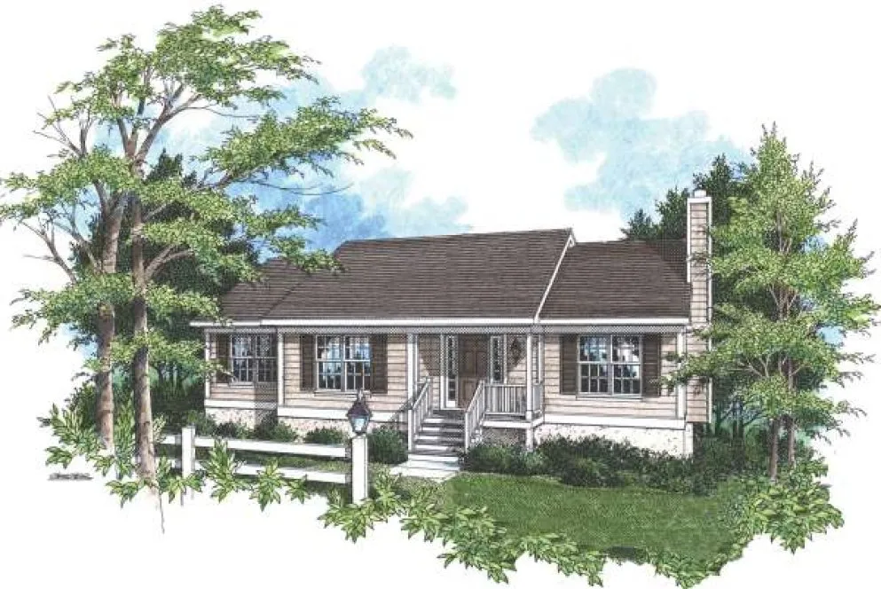 Full Rendering for House Plan #121022