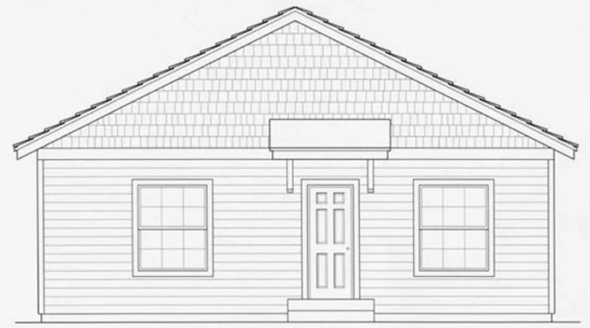 Rear Elevation for House Plan #800021