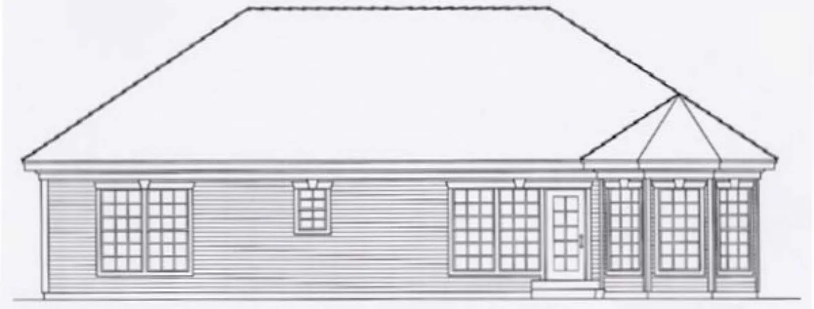 Rear Elevation for House Plan #808631