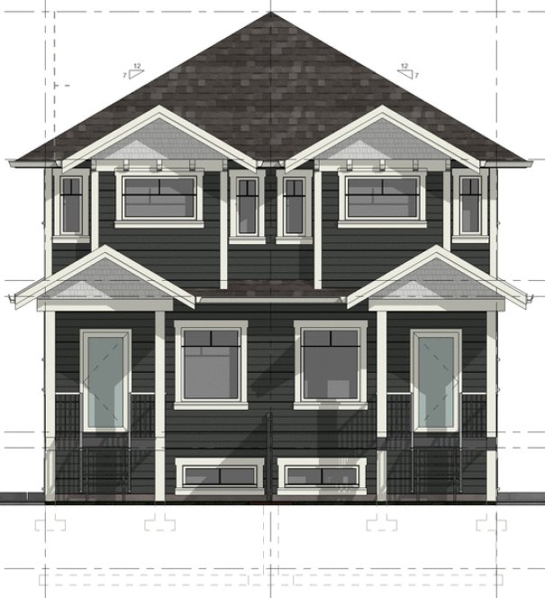 Rear Elevation for House Plan #765681
