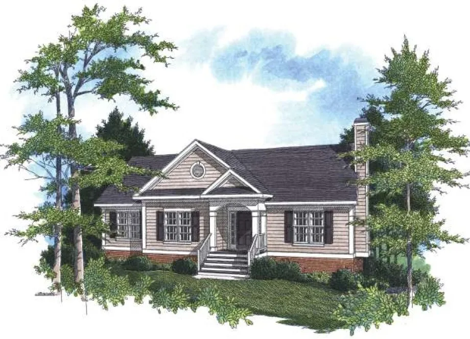 Full Rendering for House Plan #121023