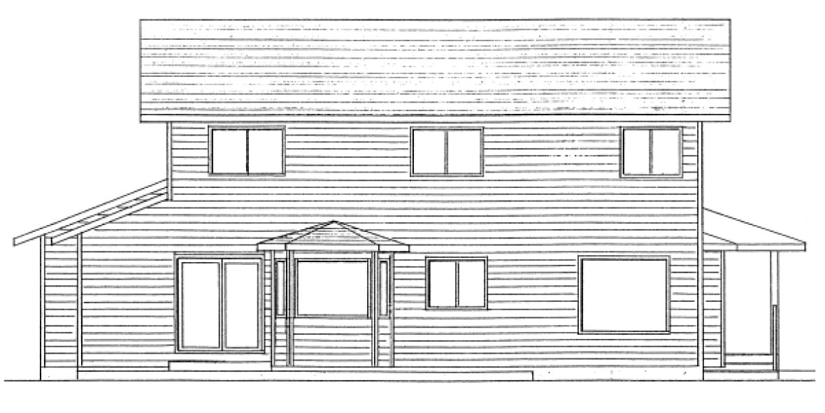 Rear Elevation for House Plan #224202