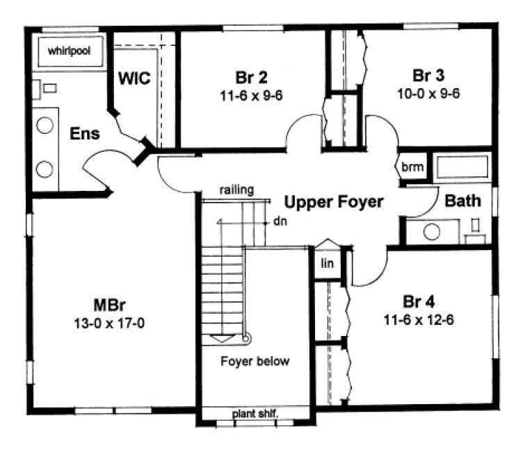 Second Floor Plan for House Plan #224202