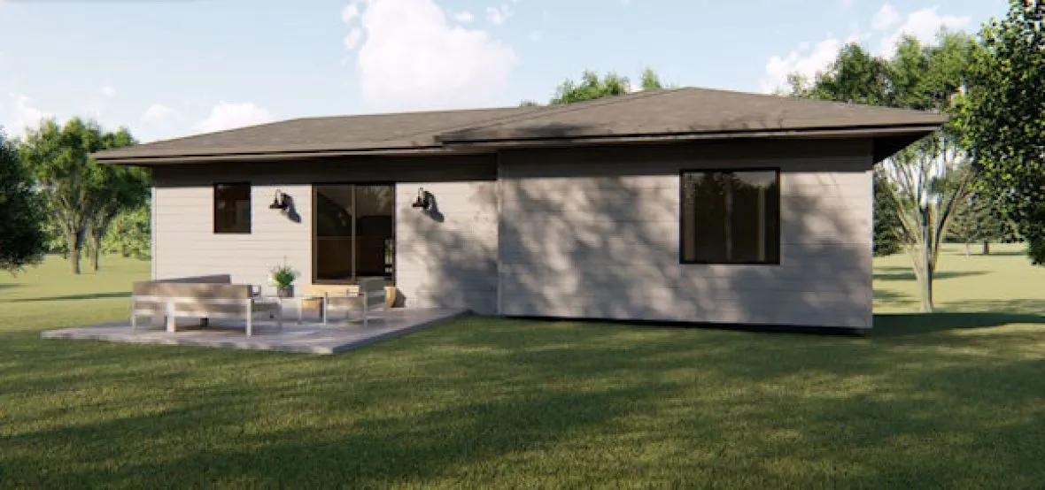 Rear Elevation for House Plan #707051