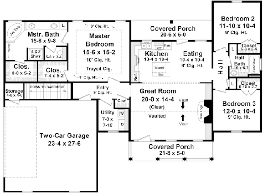 Main Floor Plan for House Plan #211361