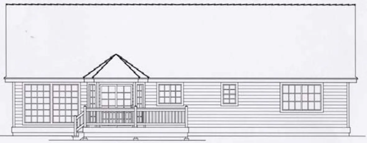 Rear Elevation for House Plan #802151