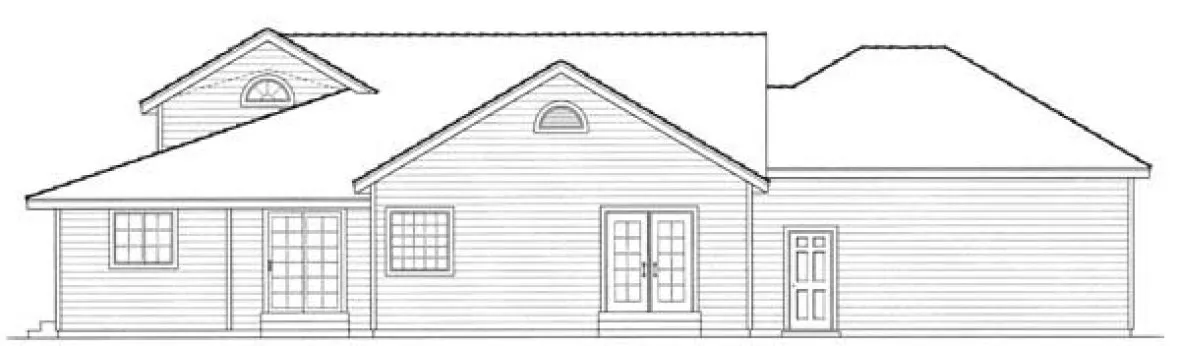 Rear Elevation for House Plan #805151