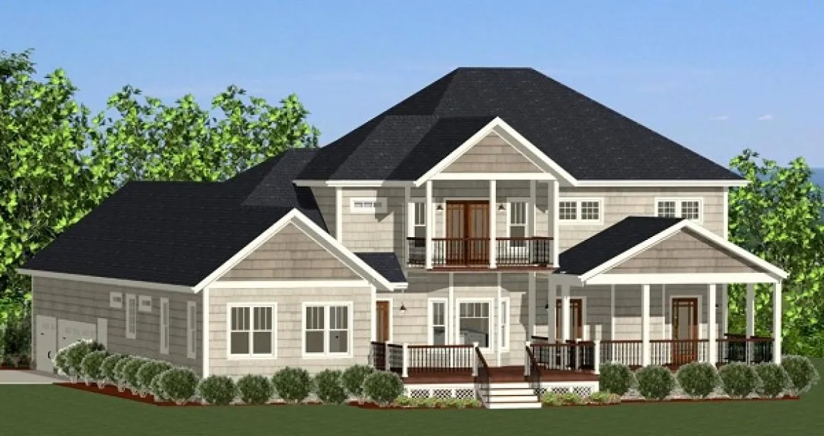 Rear Elevation for House Plan #729603