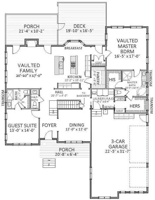 Main Floor Plan for House Plan #729603