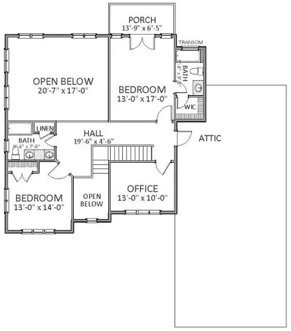 Second Floor Plan for House Plan #729603