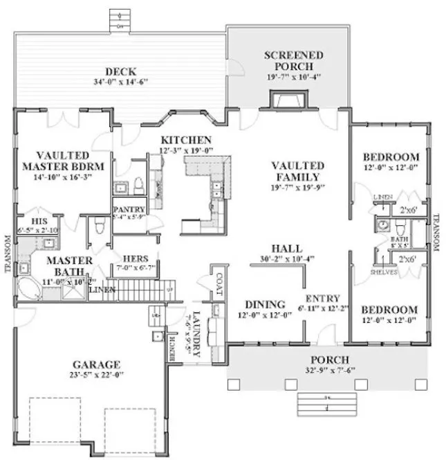 Main Floor Plan for House Plan #721852