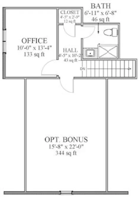 Second Floor Plan for House Plan #721852