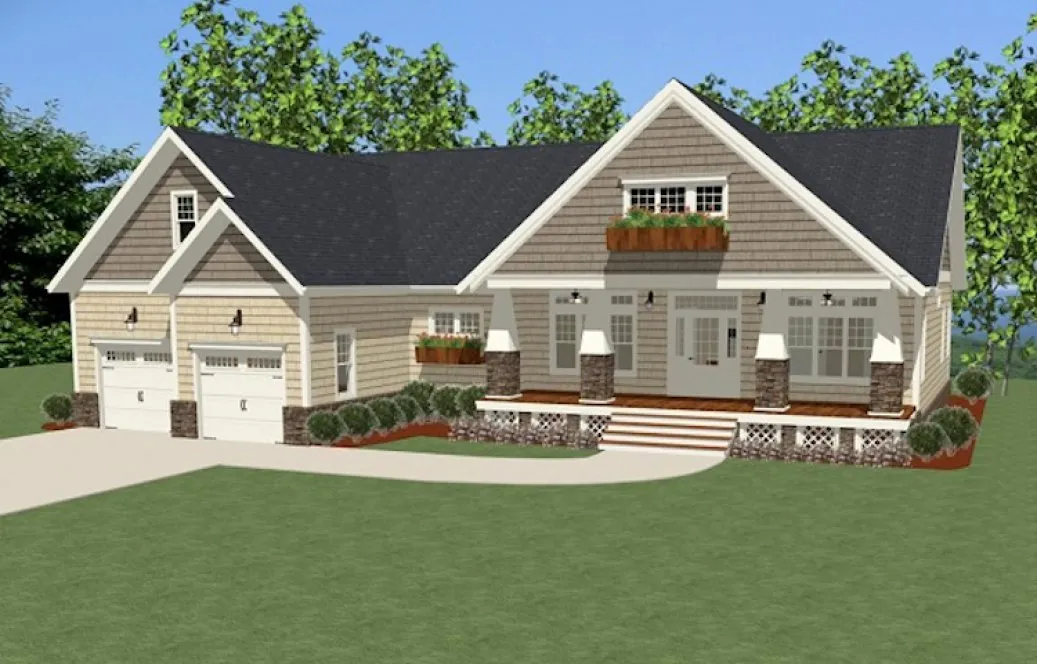 Full Rendering for House Plan #721852