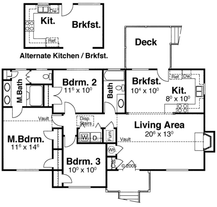 Main Floor Plan for House Plan #121024