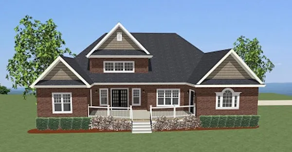 Rear Elevation for House Plan #728492