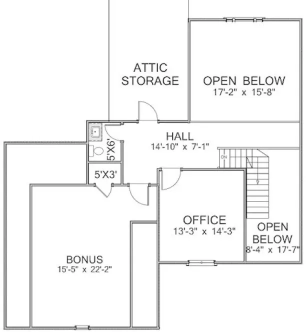 Second Floor Plan for House Plan #728492
