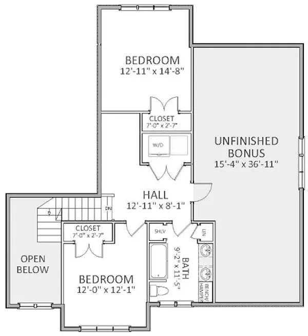 Second Floor Plan for House Plan #725172